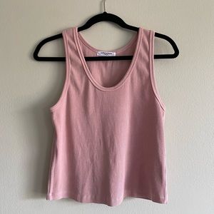 PERFECTWHITETEE BLUSH PINK RIBBED TANK